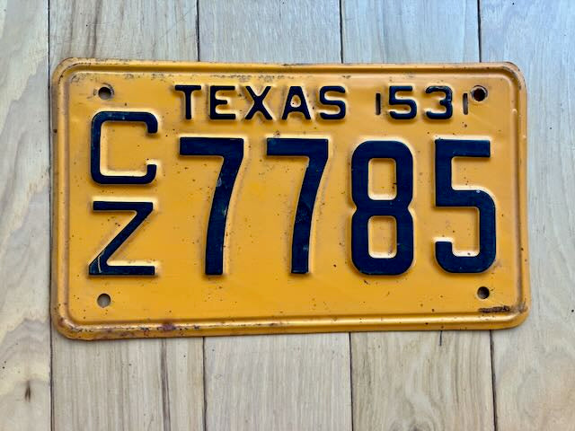 1953 Texas License Plate