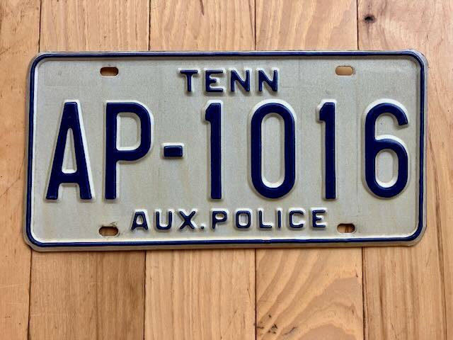 Tennessee Auxiliary Police License Plate