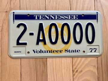 1977 Tennessee Sample License Plate