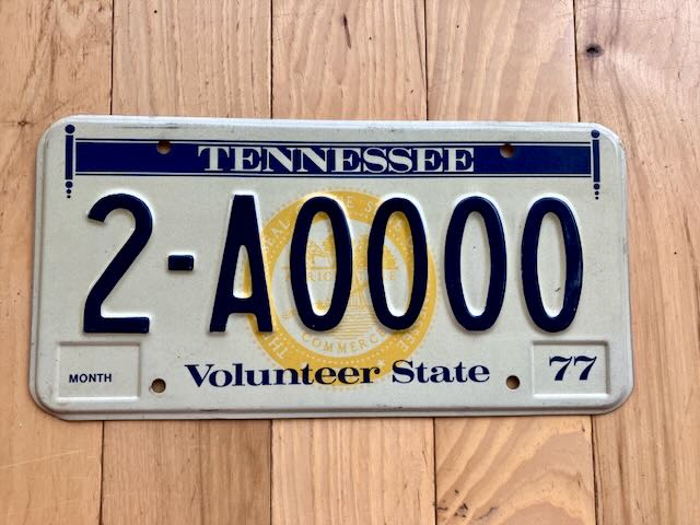 1977 Tennessee Sample License Plate