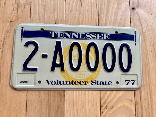 1977 Tennessee Sample License Plate