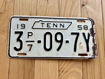 1958 Tennessee License Plate