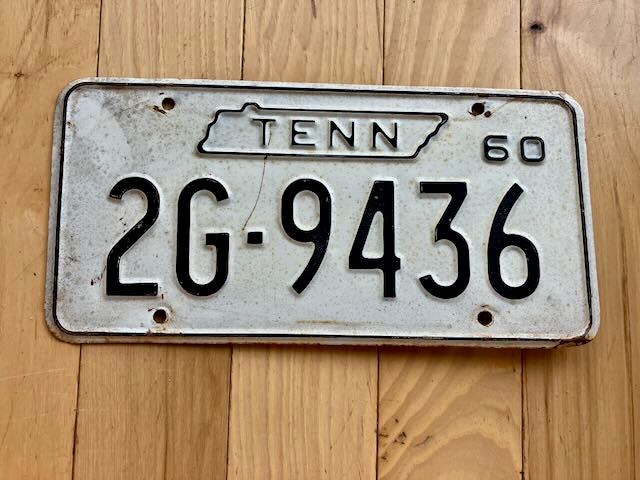 1960 Tennessee License Plate