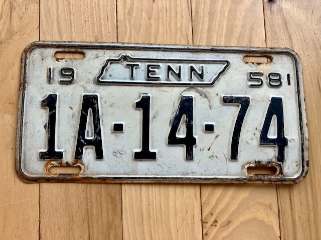 1958 Tennessee License Plate