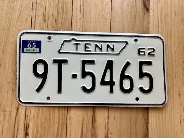 1965 Tennessee License Plate