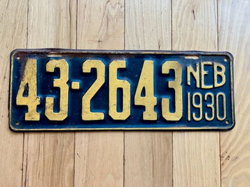 1930 Nebraska License Plate