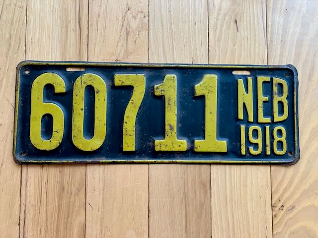 1918 Nebraska License Plate