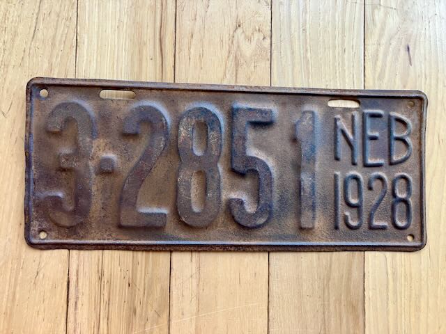 1928 Nebraska License Plate