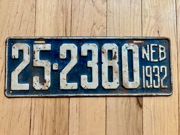 1932 Nebraska License Plate