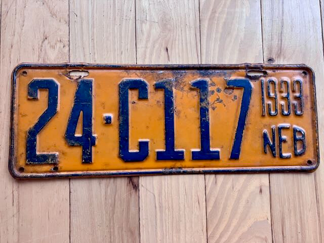 1933 Nebraska License Plate