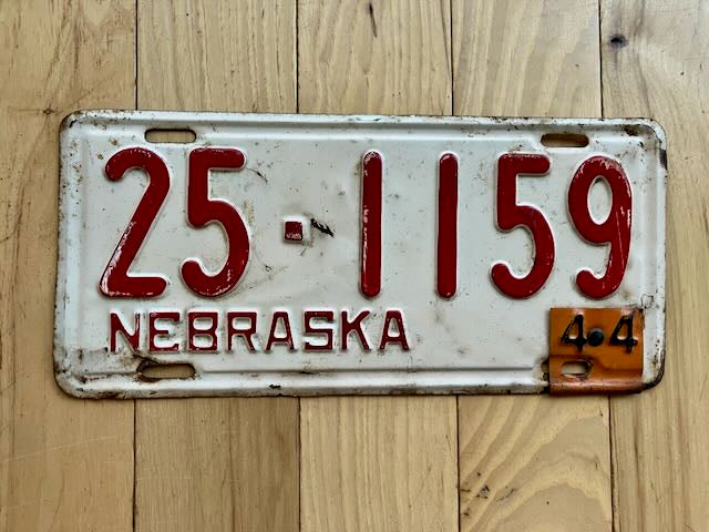 1944 Nebraska License Plate