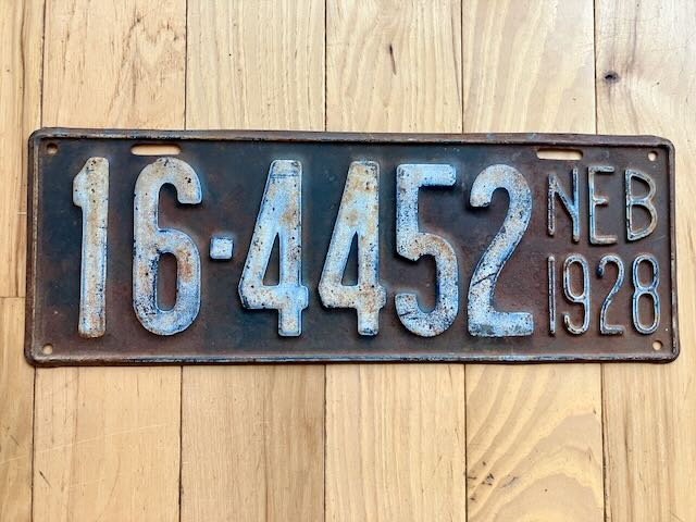 1928 Nebraska License Plate