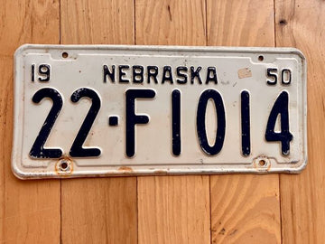 1950 Nebraska License Plate