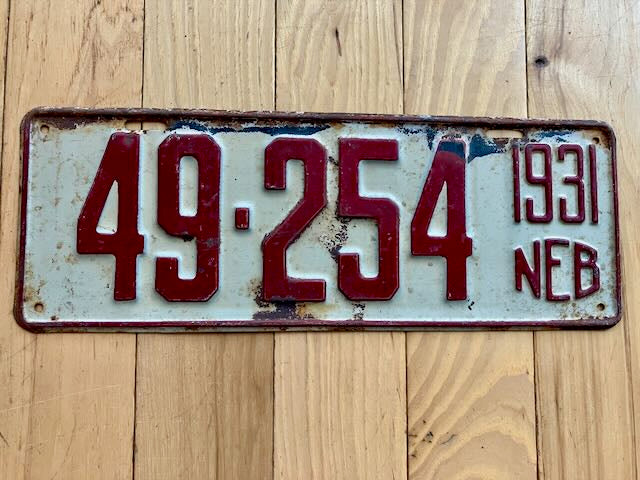 1931 Nebraska License Plate