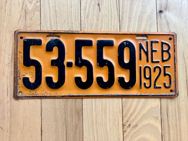 1925 Nebraska License Plate