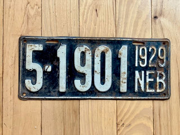 1929 Nebraska License Plate