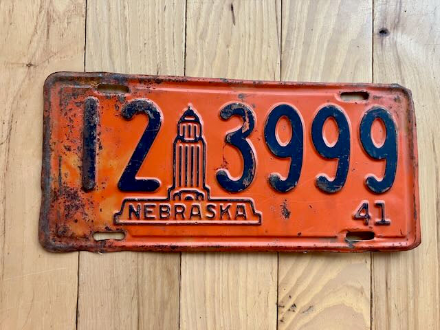 1941 Nebraska License Plate