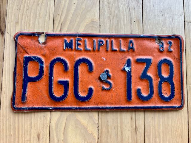 1982 Chile Melipilla License Plate