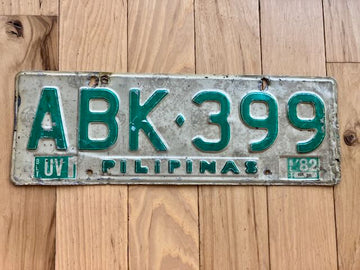 1982 Philippines License Plate