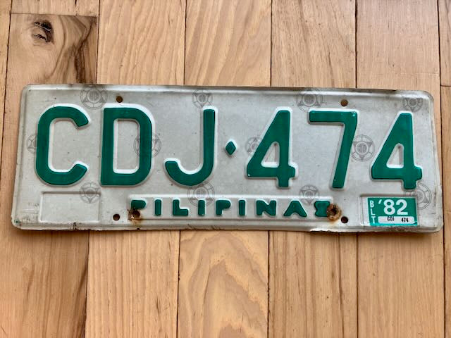 1982 Philippines License Plate