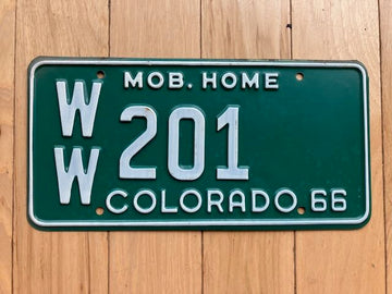 1966 Colorado Mobile Home License Plate