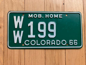 1966 Colorado Mobile Home License Plate