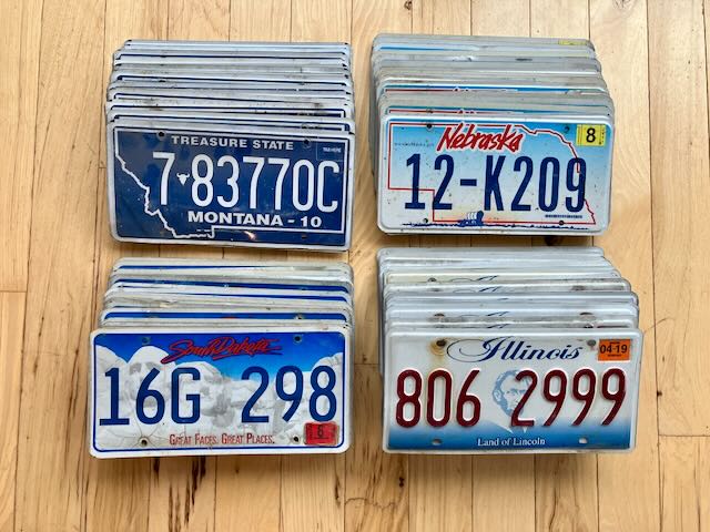 Bulk Lot of 100 License Plates- 25 of Each State in Craft Condition