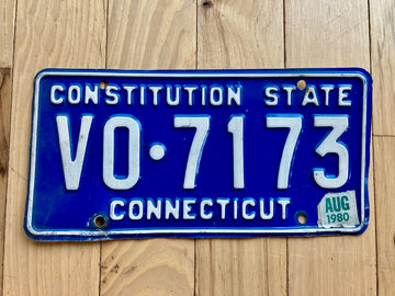 1980 Connecticut License Plate