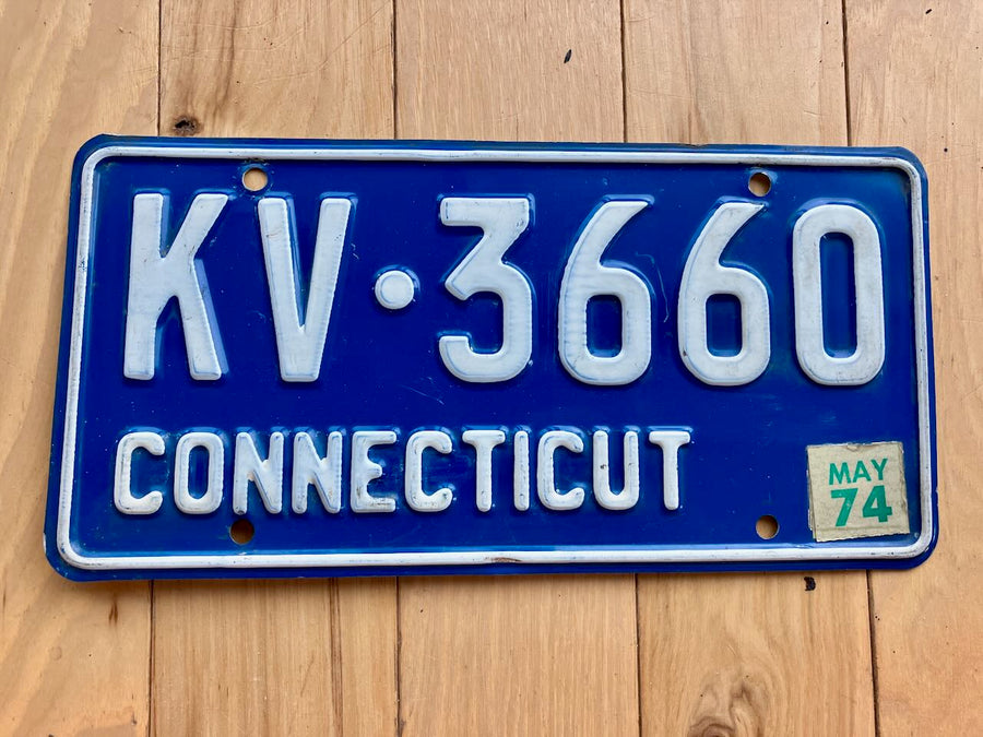 1974 Connecticut License Plate