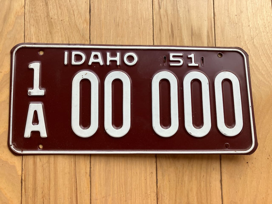 1951 Idaho Sample License Plate