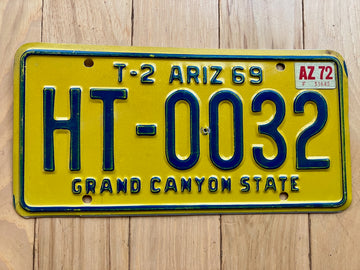 1969 Arizona Commercial License Plate W/ 1972 Tab