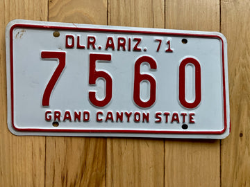 1971 Arizona Dealer License Plate