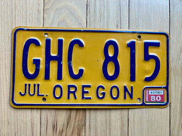 1980 Oregon License Plate