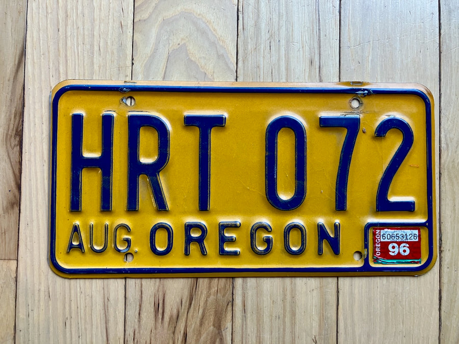 1996 Oregon License Plate