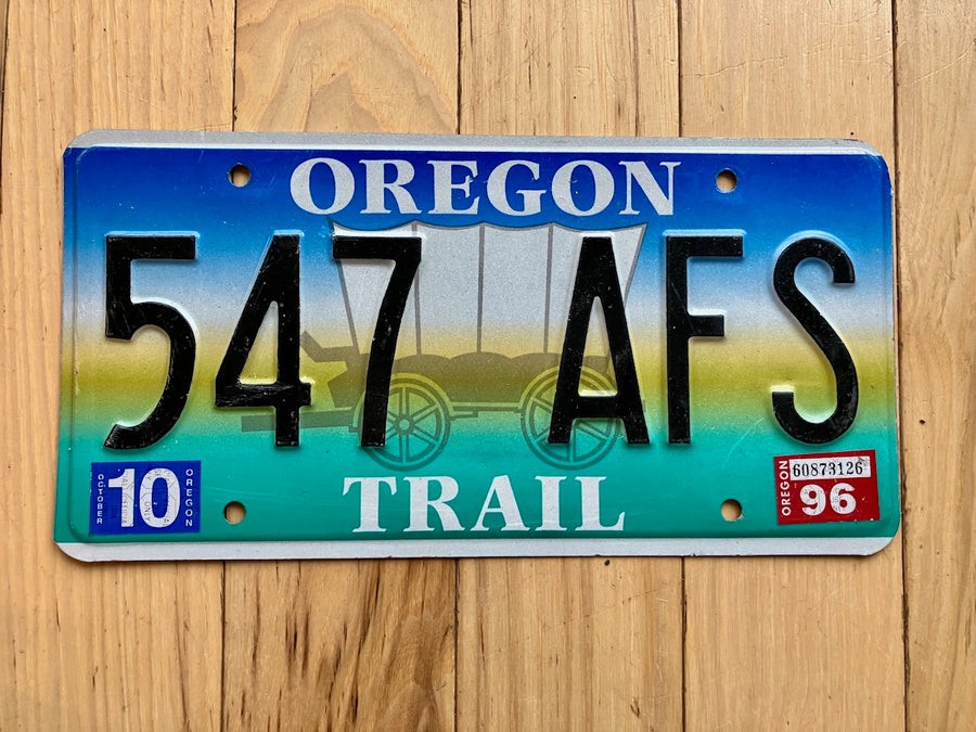 1996 Oregon Trail License Plate