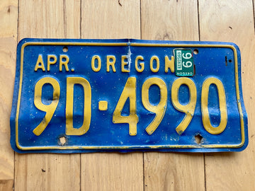 1966 Oregon License Plate