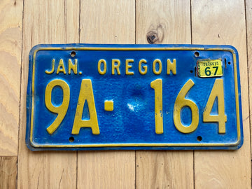 1967 Oregon License Plate