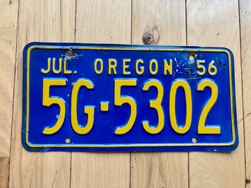 1956 Oregon License Plate