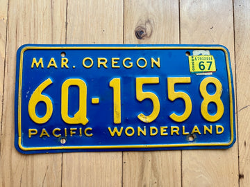 1967 Oregon License Plate