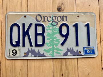 1991 Oregon License Plate