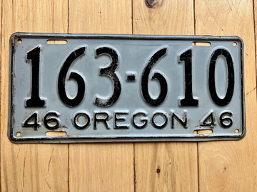 1946 Oregon License Plate