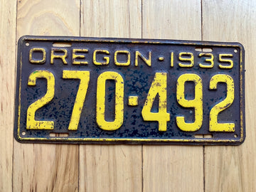 1935 Oregon License Plate