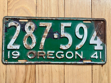 1941 Oregon License Plate