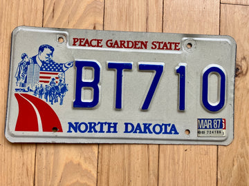 1987 North Dakota License Plate