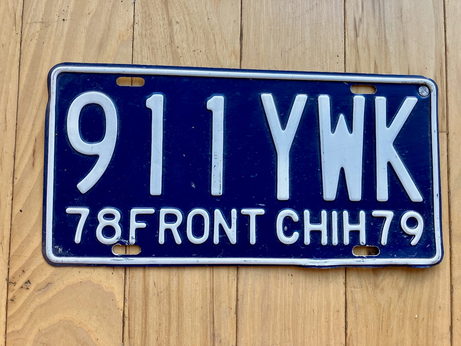 1978 1979 Chihuahua Mexico License Plate