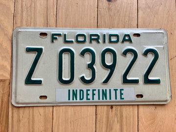 Florida Indefinite License Plate