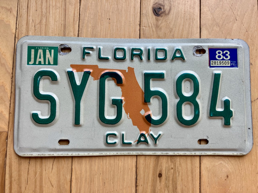 1983 Florida Clay License Plate