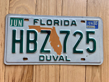 1980 Florida Duval License Plate