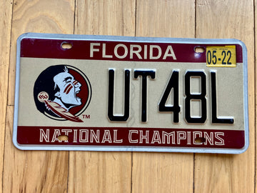 Florida FSU Florida State University National Champions License Plate