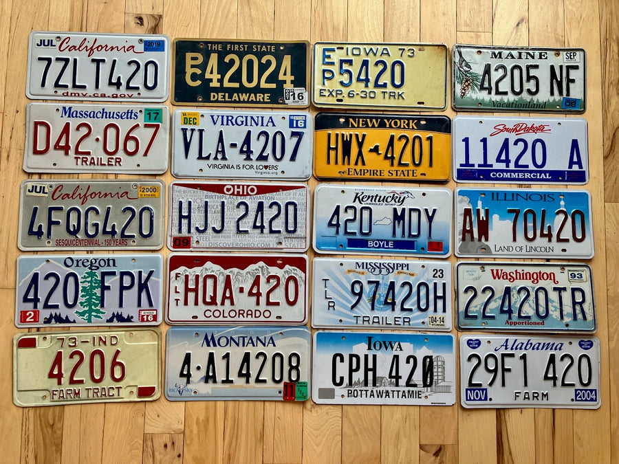 20 License Plates With The Number 420